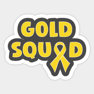 Gold squad simple ribbon awareness design Sticker